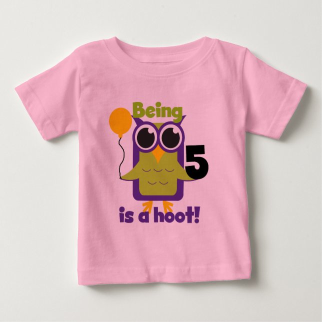 T-shirts et cadeaux de 5 ans de Hoot Owl (Devant)