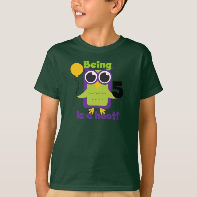 T-shirts et cadeaux de 5 ans de Hoot Owl (Devant)