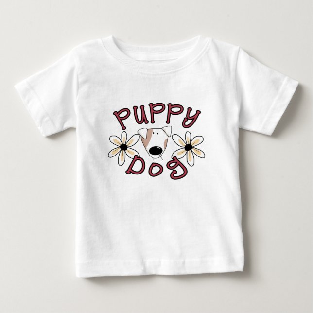 T-shirts et cadeaux de chiot de fleurs (Devant)