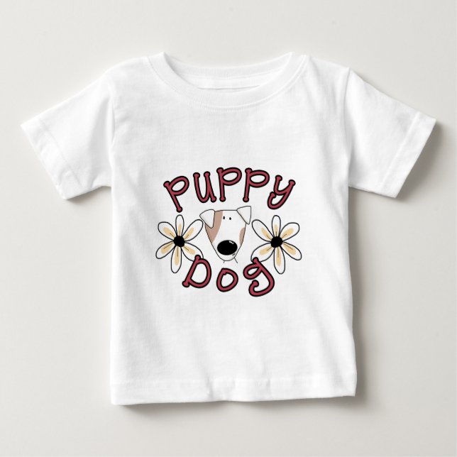 T-shirts et cadeaux de chiot de fleurs (Devant)