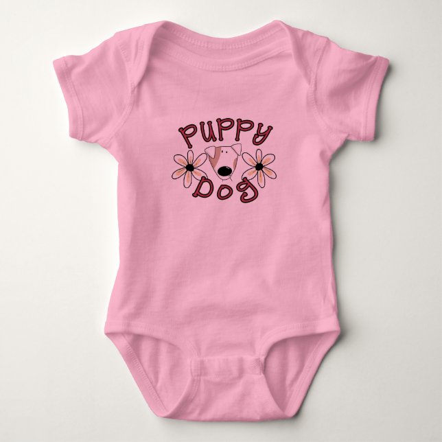 T-shirts et cadeaux de chiot de fleurs (Devant)