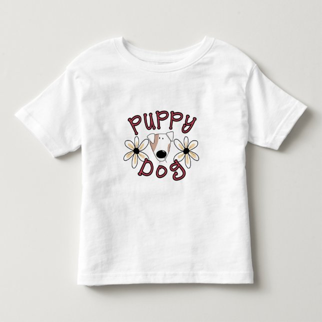 T-shirts et cadeaux de chiot de fleurs (Devant)