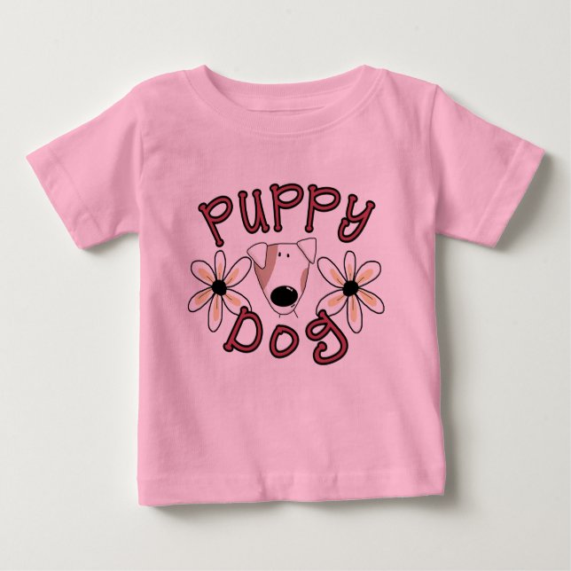 T-shirts et cadeaux de chiot de fleurs (Devant)