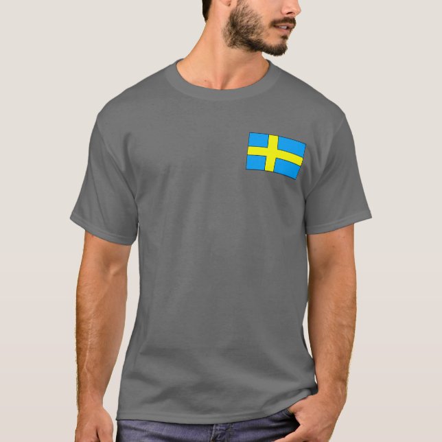 T-shirts et cadeaux de drapeau de la Suède (Devant)