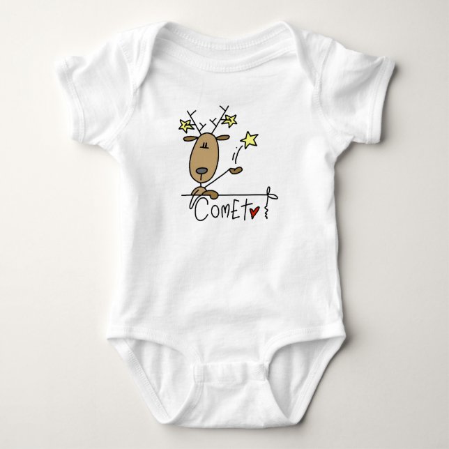 T-shirts et cadeaux de Noël de renne de comète (Devant)