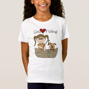 T-shirts et cadeaux de pêche d'amour de filles