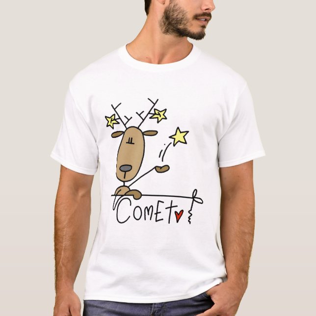 T-shirts et cadeaux de renne de comète (Devant)