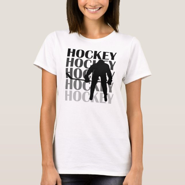 T-shirts et cadeaux de silhouette d'hockey (Devant)