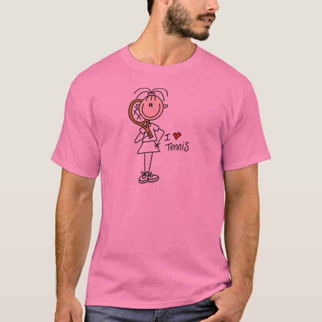 T-shirts et cadeaux de tennis d'amour de la fille (Devant)