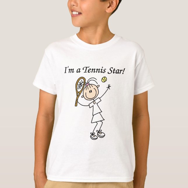 T-shirts et cadeaux des étoiles Girl Tennis (Devant)