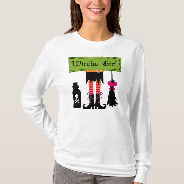 T-shirts et cadeaux d'Halloween Witchy Girl (Devant)