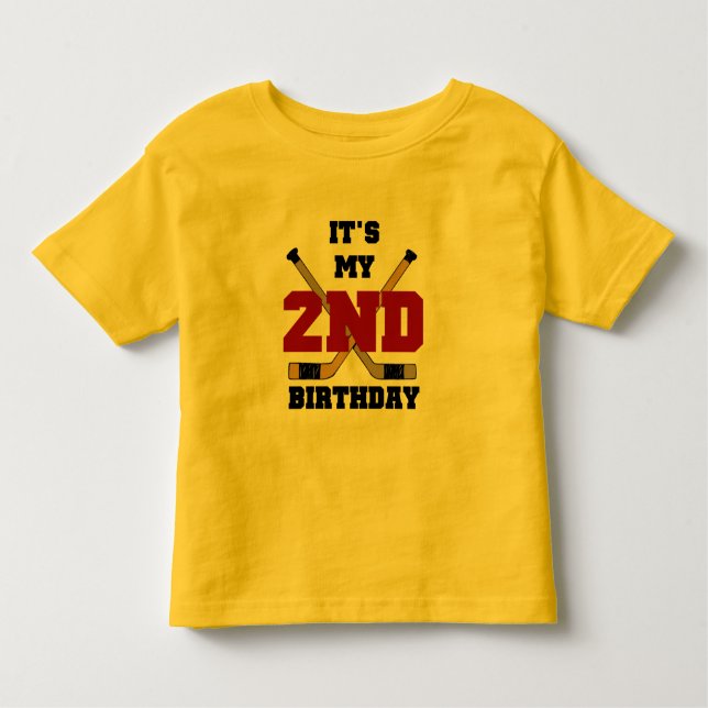T-shirts et cadeaux du 2e anniversaire de hockey (Devant)