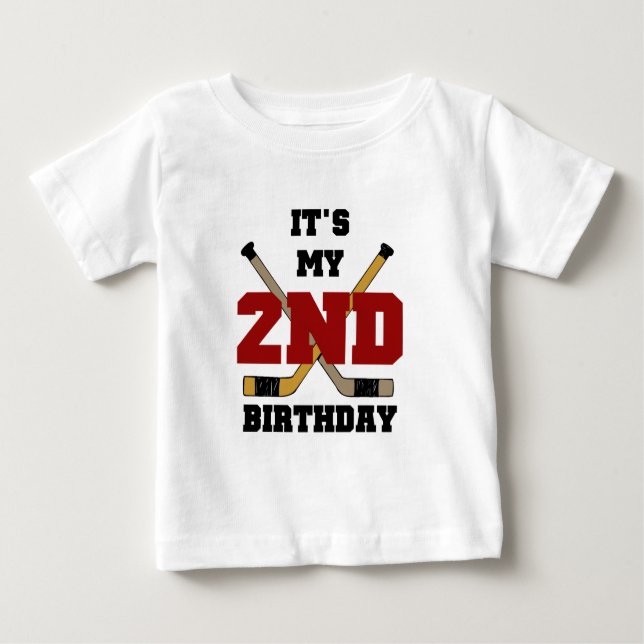 T-shirts et cadeaux du 2e anniversaire de hockey (Devant)