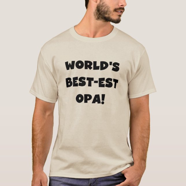 T-shirts et cadeaux du meilleur opa Black Text au  (Devant)
