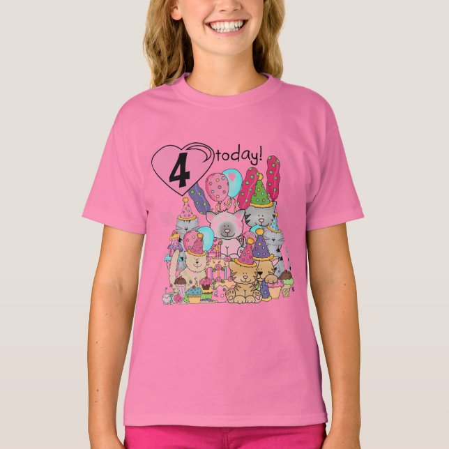 T-shirts et cadeaux fête Kittens 4e anniversaire (Devant)