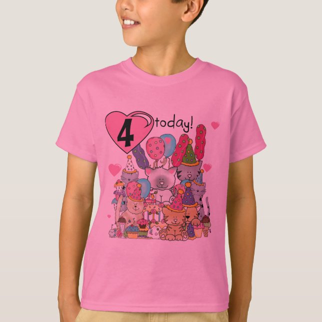 T-shirts et cadeaux fête Kittens 4e anniversaire (Devant)