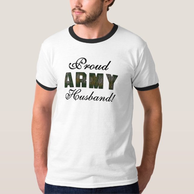 T-shirts et cadeaux fiers de mari d'armée (Devant)