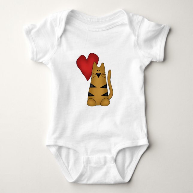 T-shirts et cadeaux Heart and Striped Cat (Devant)