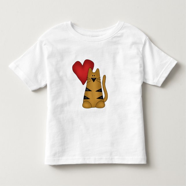 T-shirts et cadeaux Heart and Striped Cat (Devant)