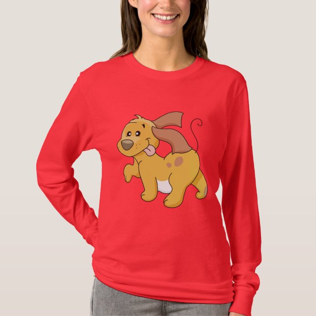 T-shirts et cadeaux heureux de chien de Brown (Devant)