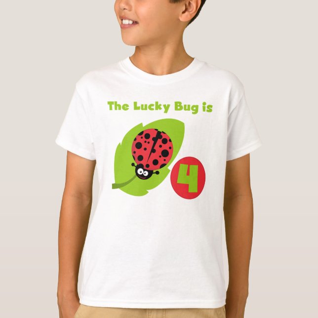 T-shirts et cadeaux Lucky Bug 4th Birthday (Devant)
