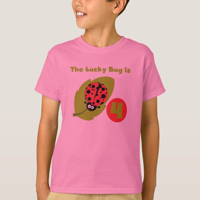T-shirts et cadeaux Lucky Bug 4th Birthday (Devant)