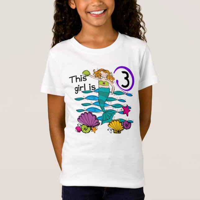 T-shirts et cadeaux Mermaid 3e anniversaire (Devant)
