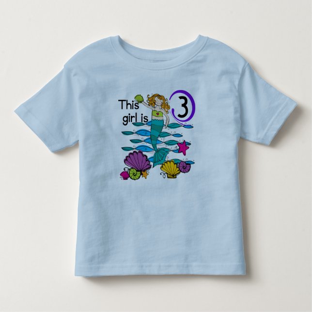 T-shirts et cadeaux Mermaid 3e anniversaire (Devant)