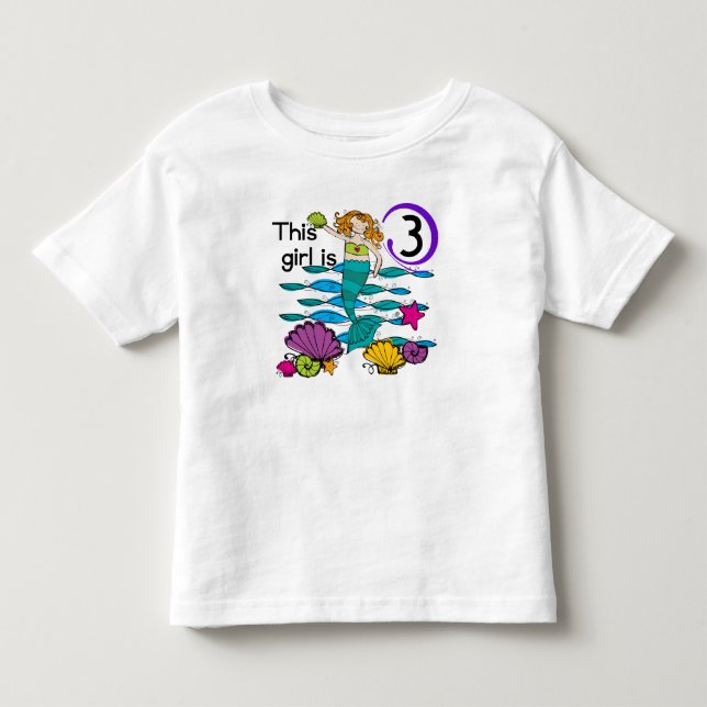 T-shirts et cadeaux Mermaid 3e anniversaire (Devant)