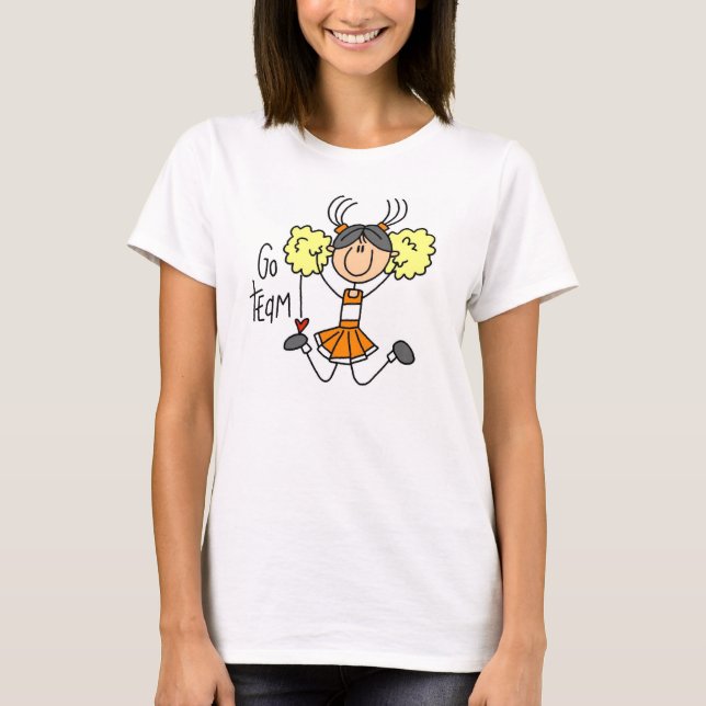 T-shirts et cadeaux oranges de pom-pom girl (Devant)