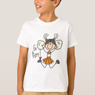 T-shirts et cadeaux oranges de pom-pom girl