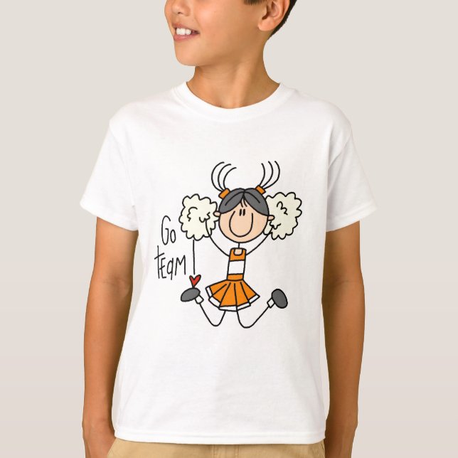 T-shirts et cadeaux oranges de pom-pom girl (Devant)