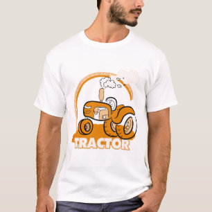 T-shirts et cadeaux oranges de tracteur