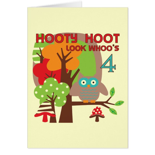 T-shirts et cadeaux Owl 4th Birthday (Devant)