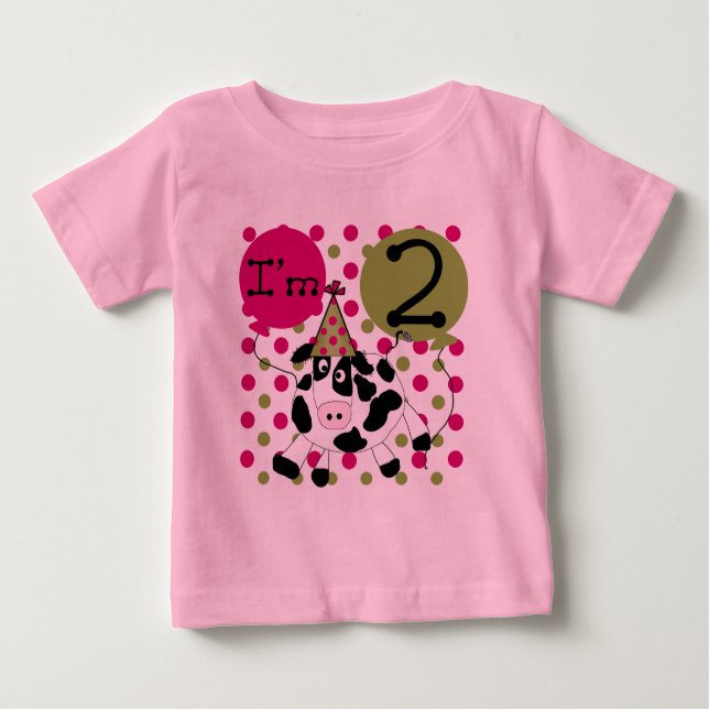 T-shirts et cadeaux Pink Cow 2e anniversaire (Devant)
