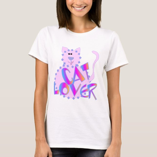 T-shirts et cadeaux roses d'amoureux des chats (Devant)