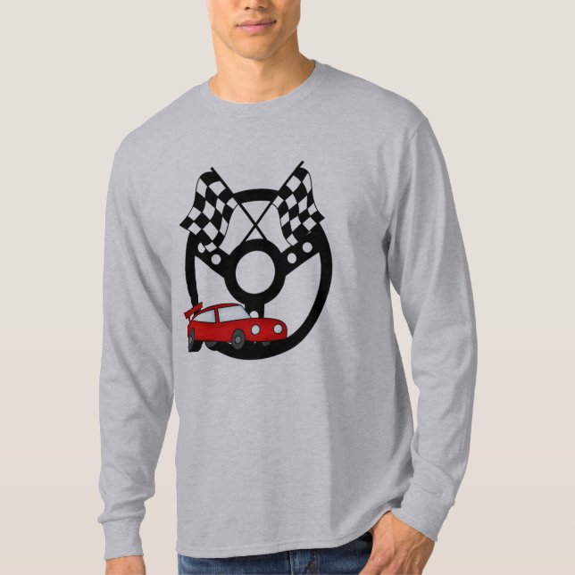 T-shirts et cadeaux rouges de voiture de course (Devant)