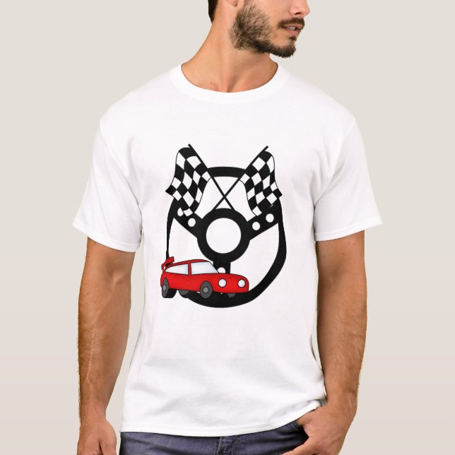 T-shirts et cadeaux rouges de voiture de course (Devant)