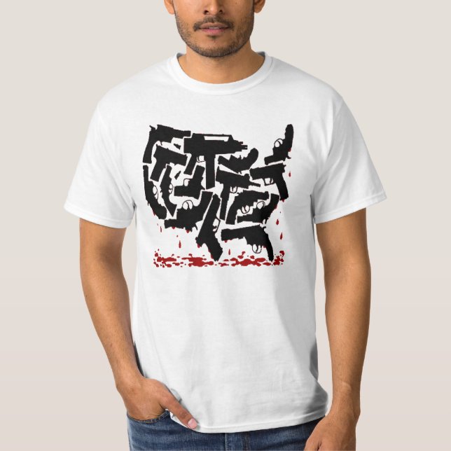 T-shirts exclusif unique de l'Amérique d'arme à (Devant)
