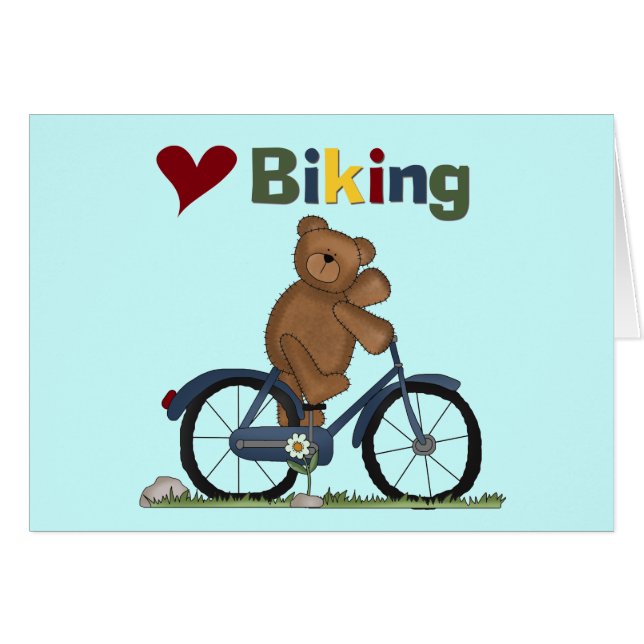 T-shirts faisants du vélo et cadeaux d'amour bleu (Devant horizontal)