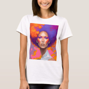 T-shirts féminins Afro Christy Color Splash Art