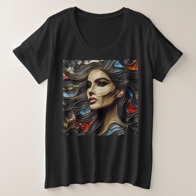 T-Shirts Femmes Plus Taille Avec Expression Art 14 (Design devant)
