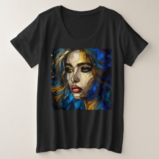 T-Shirts Femmes Plus Taille Avec Expression Art 26