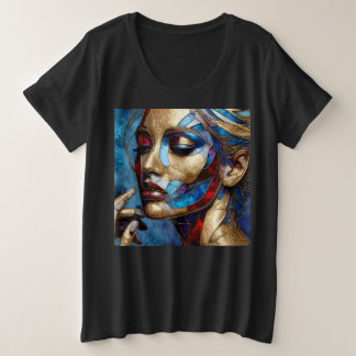T-Shirts Femmes Plus Taille Avec Expression Art 37