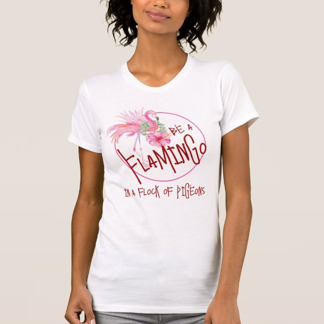 T-shirts Flamants roses roses Inspirational (Devant)