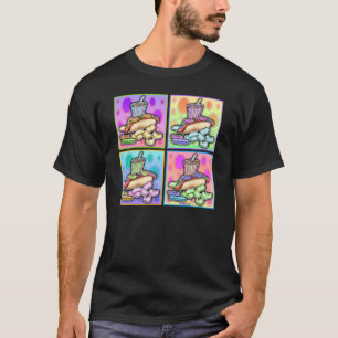 T-shirts foncés - Hot Dog Pop Art avec des frites 