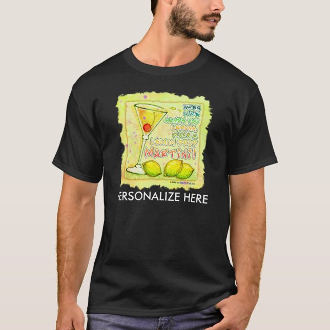 T-shirts foncés pour hommes - Lemon Drop Martini (Devant)