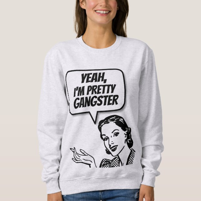T-SHIRTS FUNNY "GANGSTER" DE LA FEMME RÉTRO (Devant)