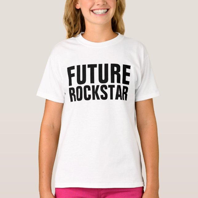 T-shirts Funny Kids Girls, FUTURE ROCKSTAR (Devant)