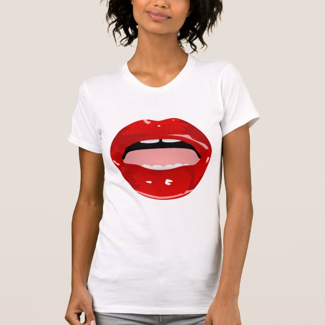 T-shirts Gap tooth Girl, lèvres rouges (Devant)